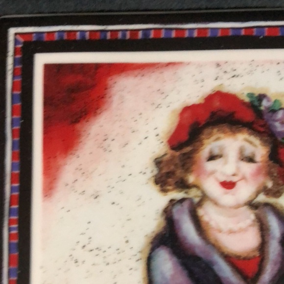 Red hat ladies Tea time ceramic trivet 8“ x 8“ 1/4 inch thick new without box - Picture 3 of 10